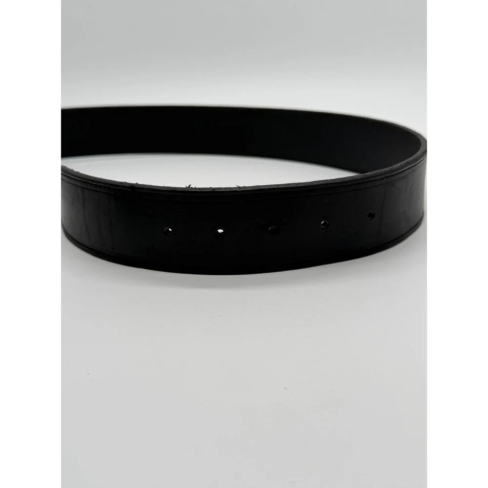 Ben Silver Charleston Belt Men 32 Black Leather Union Jack Royal UK Buckle
